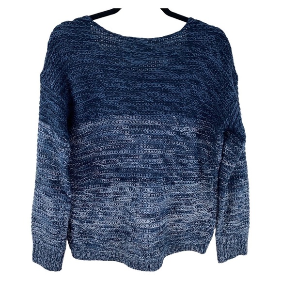 Anthropologie Quinn Blue/Gray High Low Open Knit Lightweight Sweater - Picture 4 of 6